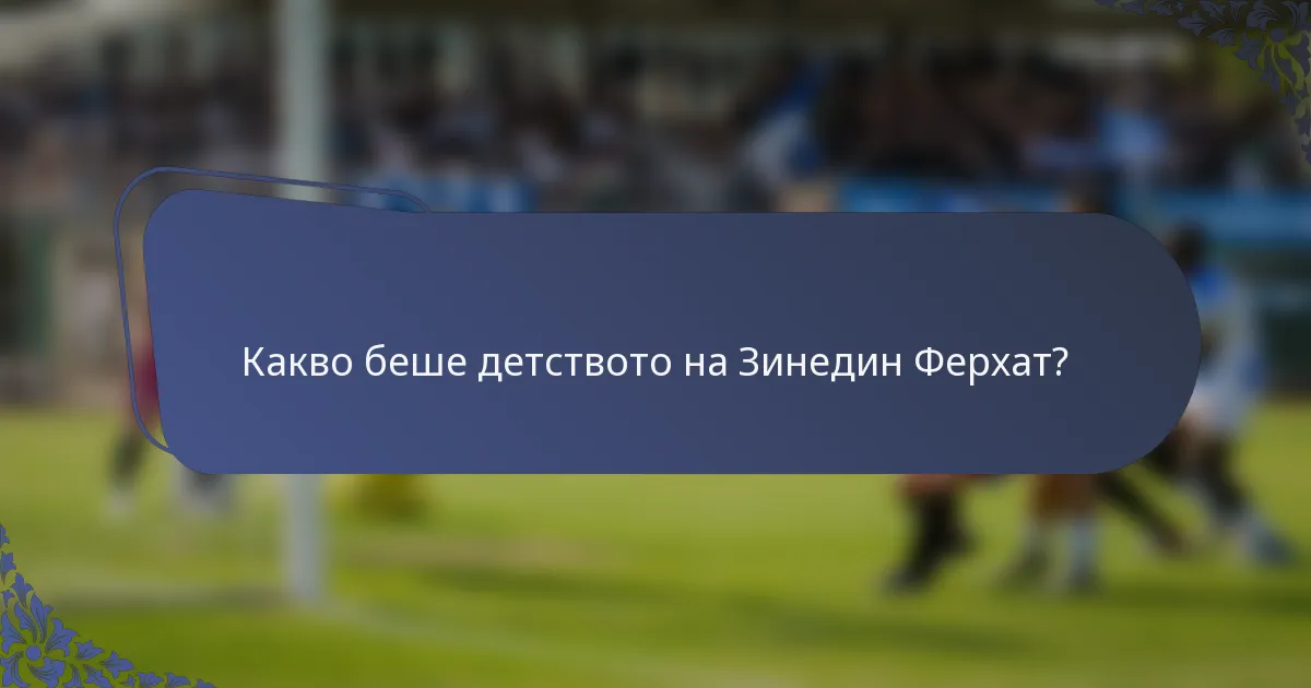 Какво беше детството на Зинедин Ферхат?